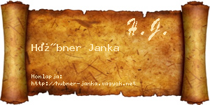 Hübner Janka névjegykártya
